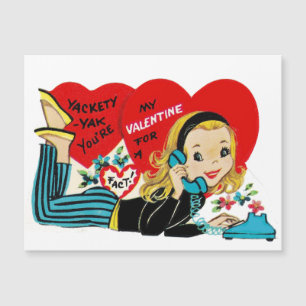 Retro Vintage Valentine Phone Girl Card