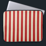 Retro Vintage Vertical Popcorn Stripes in Red Laptop Sleeve<br><div class="desc">A festive popcorn style red and beige stripes decor in horizontal or in vertical fashion are a modern classic graphic design style that always make for a great custom gift for yourself or for someone special on your list, these are sure to make an impression on any festive occasions. Email...</div>