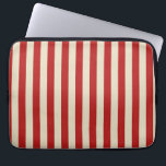 Retro Vintage Vertical Popcorn Stripes in Red Laptop Sleeve<br><div class="desc">A festive popcorn style red and beige stripes decor in horizontal or in vertical fashion are a modern classic graphic design style that always make for a great custom gift for yourself or for someone special on your list, these are sure to make an impression on any festive occasions. Email...</div>