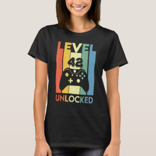 Retro Vintage Video Games Controller Level 42 Unlo T-Shirt