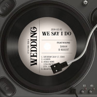Retro Vintage Vignette Vinyl Record Wedding