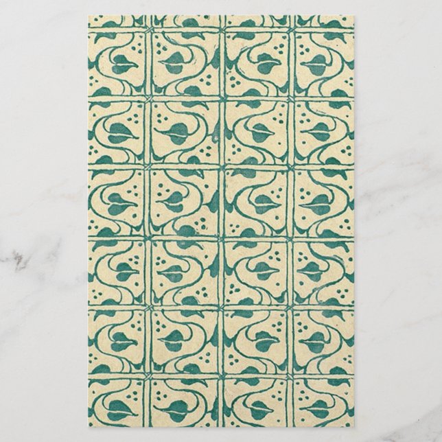 Retro Vintage Vines Stationery (Front)