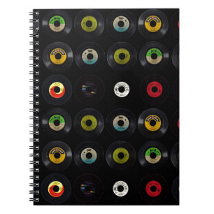 Retro Vintage Vinyl 45 Records Notebook