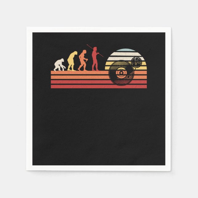 Retro Vintage Vinyl Record Napkin (Front)