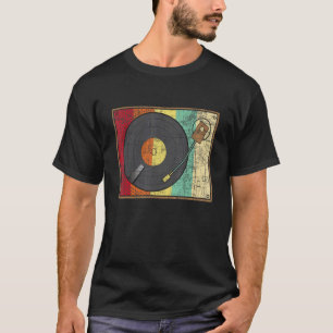 Retro Vintage Vinyl Record Player Turntable Music T-Shirt
