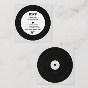 Retro Vintage Vinyl Record RSVP Enclosure Card