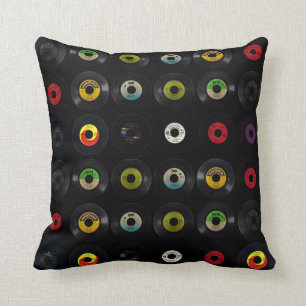 Retro Vintage Vinyl Records Cushion