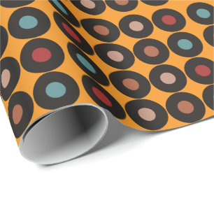 Retro Vintage Vinyl Records Music Birthday Wrapping Paper