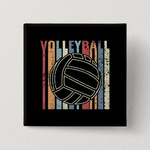 Retro Vintage Volleyball 15 Cm Square Badge