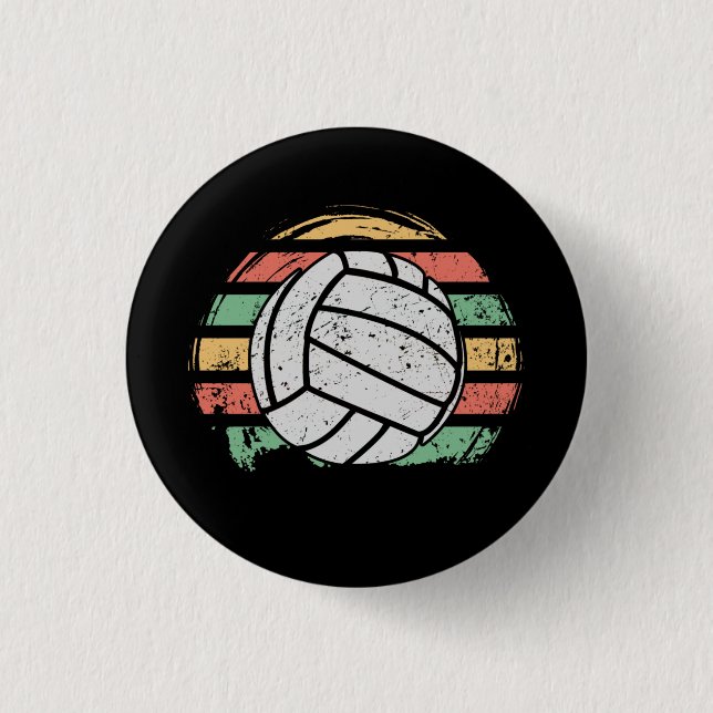 Retro Vintage Volleyball 3 Cm Round Badge (Front)