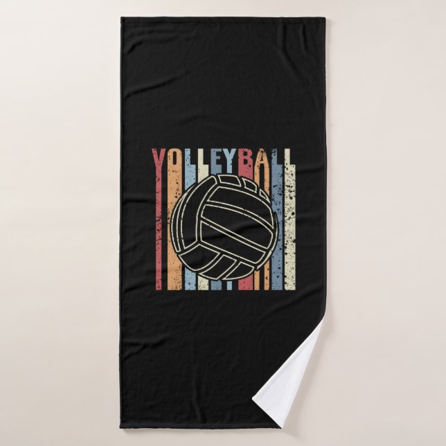 Retro Vintage Volleyball Bath Towel (Bath Towel)