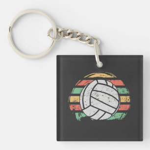 Retro Vintage Volleyball Key Ring
