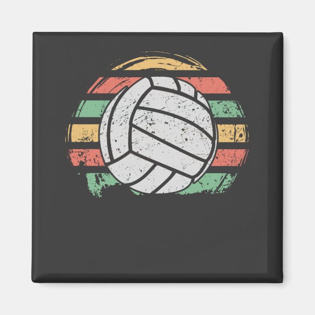 Retro Vintage Volleyball Magnet (Front)