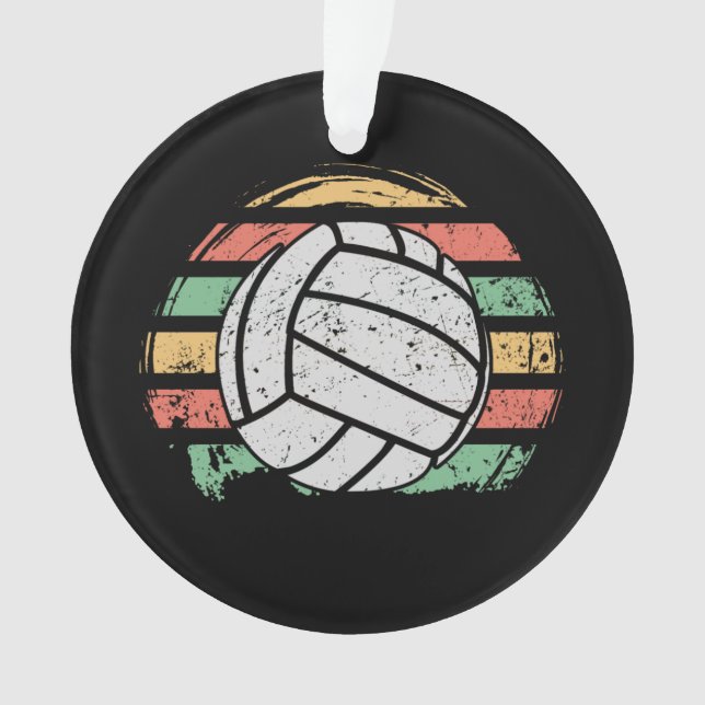 Retro Vintage Volleyball Ornament (Front)