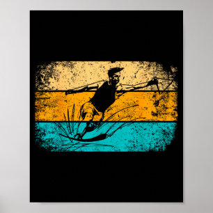 Retro vintage water ski poster