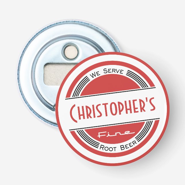 Retro Vintage Wedding Favour Bottle Opener (Front)