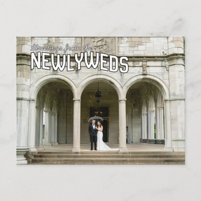 Retro Vintage Wedding Thank You Post Card (Front)