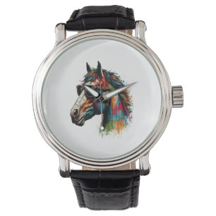 Retro Vintage Western Colorful Horse Watch