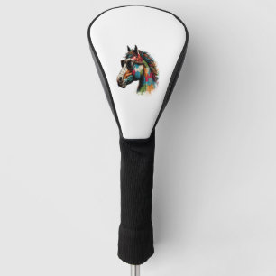Retro Vintage Western Colourful Horse Golf Head Cover