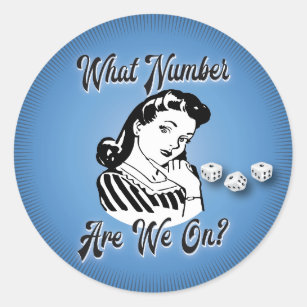 Retro VIntage What Number Are We On? Classic Round Sticker