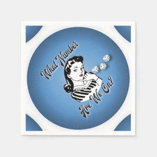 Retro VIntage What Number Are We On? Napkin