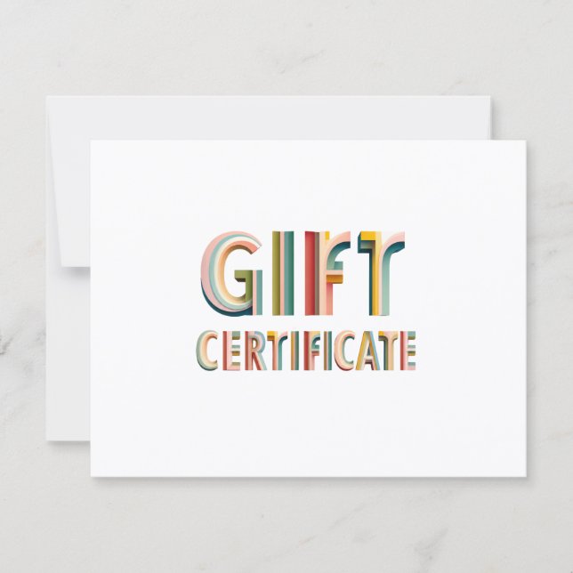 Retro Vintage White Gift Certificate (Front)