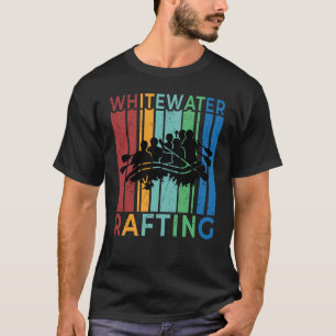 Retro Vintage White Water Rafting Silhouette Rafte T-Shirt