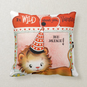 Retro vintage wild about you Valentine Cushion