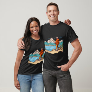 Retro Vintage Wilderness Fly Fishing Mountain Lake T-Shirt