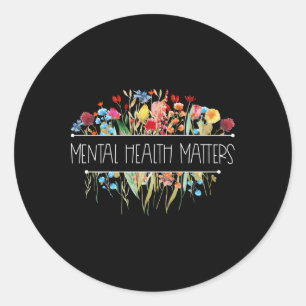 Retro Vintage Wildflower Mental Health S Awareness Classic Round Sticker