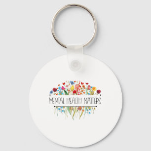 Retro Vintage Wildflower Mental Health S Awareness Key Ring