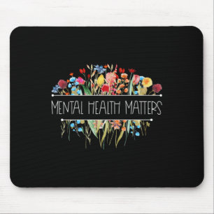 Retro Vintage Wildflower Mental Health S Awareness Mouse Mat