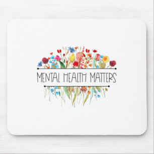 Retro Vintage Wildflower Mental Health S Awareness Mouse Mat