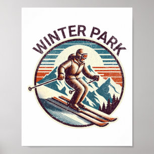 Retro Vintage Winter Park Colorado Ski Resort Wint Poster
