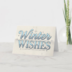 Retro Vintage Winter Wishes Christmas Holiday Card