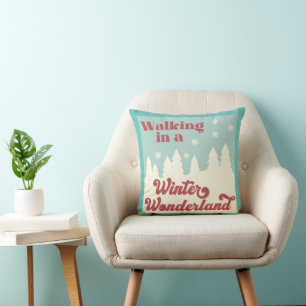 Retro Vintage Winter Wonderland Home Decor Cushion