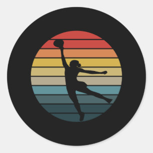 Retro Vintage Wnba Basketball Logo  Classic Round Sticker
