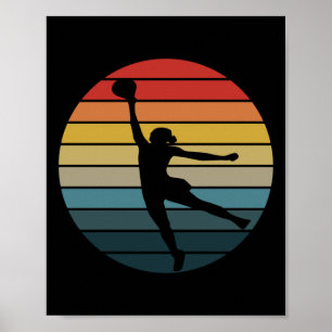 Retro Vintage Wnba Basketball Logo Poster