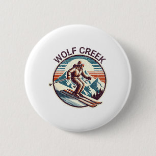 Retro Vintage Wolf Creek Colorado Ski Resort Winte 6 Cm Round Badge