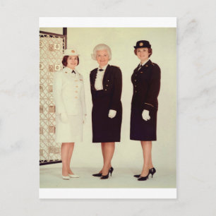 Retro Vintage Women in Uniform Beautiful Strong Postcard
