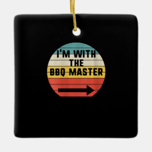 Retro Vintage Womens Im With BBQ Master Ceramic Ornament