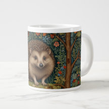Retro vintage woodland hedgehog woodland botanical