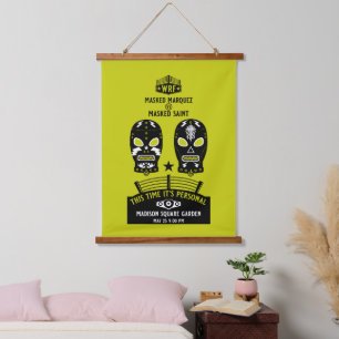 Retro Vintage Wrestling Poster Hanging Tapestry