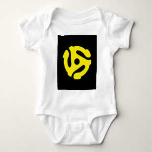 Retro Vintage Yellow 45 spacer DJ Baby Bodysuit