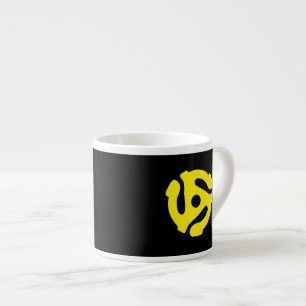 Retro Vintage Yellow 45 spacer DJ Espresso Cup