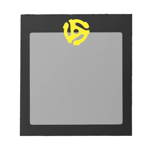 Retro Vintage Yellow 45 spacer DJ Notepad (Front)