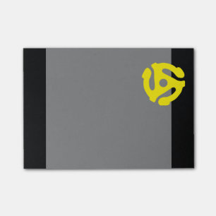 Retro Vintage Yellow 45 spacer DJ Post-it Notes