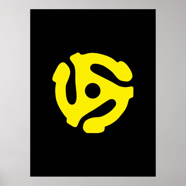 Retro Vintage Yellow 45 spacer DJ Poster (Front)