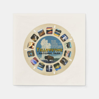 Retro Vintage Yellowstone National Park Souvenir Napkin
