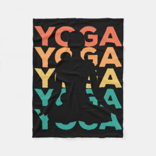 Retro Vintage Yoga Gift For Yogis  Fleece Blanket